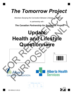 Update Health and Lifestyle Questionnaire
