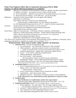 Jacksonian Democracy,1810 to 1840s