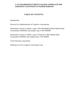 Evidence-Based Approach to Assessing Cognition in Older Persons