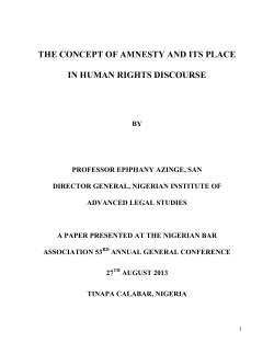 THE CONCEPT OF AMNESTY AND ITS PLACE IN HUMAN RIGHTS