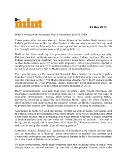 24 May 2017 What`s wrong with Narendra Modi`s outmoded idea of