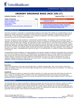Urinary Drainage Bags (NCD 230.17)