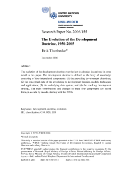 The evolution of the development doctrine 1950-2005