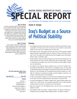 Iraq`s Budget as a Source of Political Stability