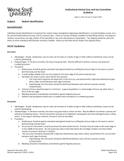 Subject: Rodent Identification BACKGROUND IACUC Guidelines
