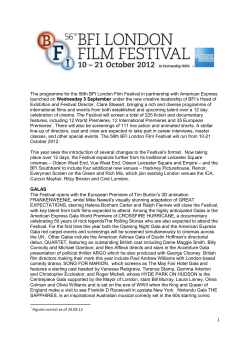 56th BFI London Film Festival programme launch