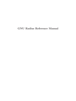GNU Radius Reference Manual