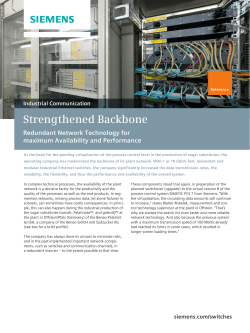 Strengthened Backbone / Redundant Network Technology for