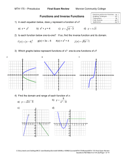 Functions and Inverse Functions