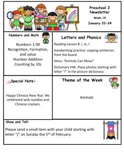 Preschool 2 Newsletter W 19