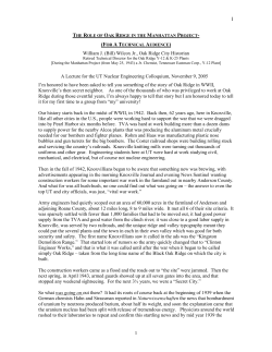 the role of oak ridge in the manhattan project