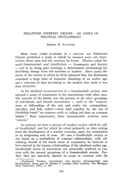 Philippine Interest Groups: An Index of Political Development