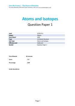 Atoms and Isotopes