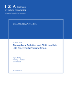 Atmospheric Pollution and Child Health in Late Nineteenth Century