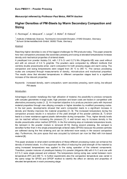Higher Densities Of PM-Steels By Warm