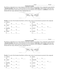Chemical Formula Practice