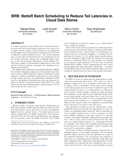 BetteR Batch Scheduling to Reduce Tail Latencies in Cloud Data