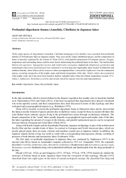 Profundal oligochaete faunas (Annelida, Clitellata) in Japanese lakes