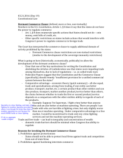 Constitutional Law Dormant Commerce Clause