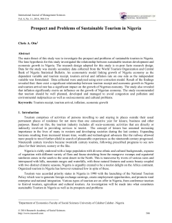 Prospect and Problems of Sustainable Tourism in Nigeria