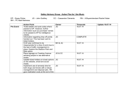 Safety Advisory Group - Action Plan for I Am Music
