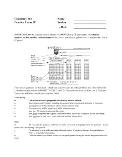 Chemistry 112 Name Practice Exam 2C Section eMail ______