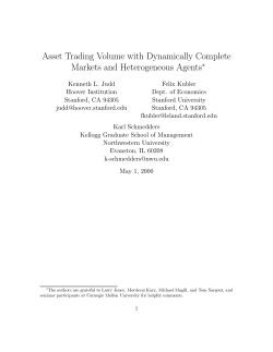 Asset Trading Volume with Dynamically Complete Markets and