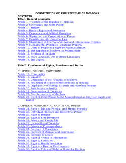 CONSTITUTION OF THE REPUBLIC OF MOLDOVA CONTENTS