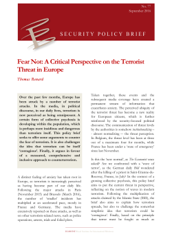 Fear Not: A Critical Perspective on the Terrorist