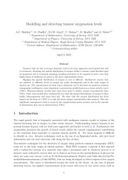 Modelling and detecting tumour oxygenation levels