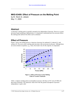 MKS-03409: Effect of Pressure on the Melting Point