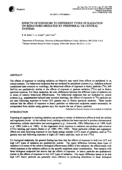EFFECTS OF EXPOSURE TO DIFFERENT TYPES OF RADIATION