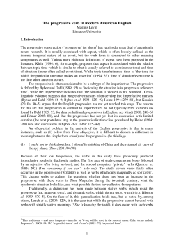 The progressive verb in modern American English