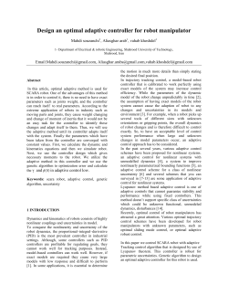 Design an optimal adaptive controller for robot