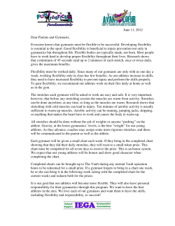 June 11, 2012 Dear Parents and Gymnasts, Everyone knows that