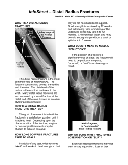 InfoSheet &ndash; Distal Radius Fractures