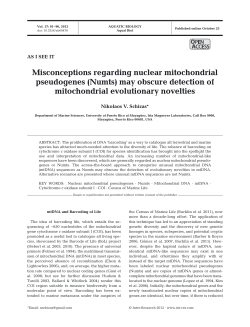 Misconceptions regarding nuclear mitochondrial pseudogenes