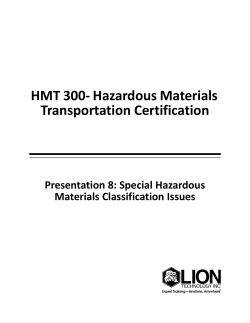 HMT 300- Hazardous Materials Transportation