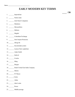 early modern key terms ____ / 50