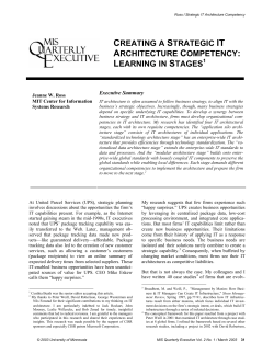 creating a strategic it architecture competency