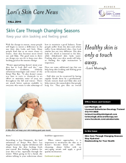 Nov 2016 Newsletter - Lori Murtagh, Esthetician ~ Salon Bernabo
