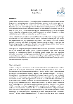 Losing the Soul - Royal College of Psychiatrists