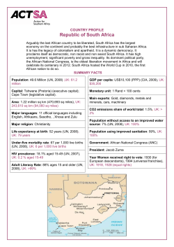 South Africa Profile - Action for Southern Africa