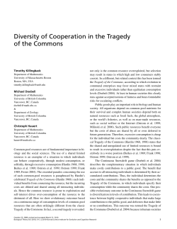Diversity of Cooperation in the Tragedy of the Commons