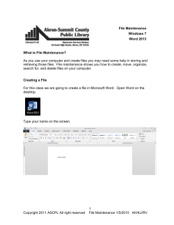 File Maintenance (Windows 7)