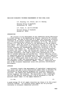 Precision Ultrasonic Thickness Measurements of Thin Steel Disks