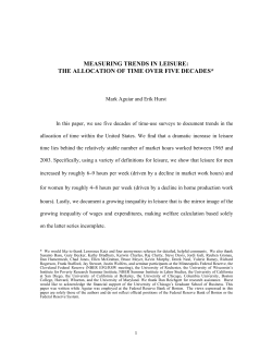 MEASURING TRENDS IN LEISURE: THE ALLOCATION OF TIME