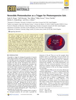Reversible Photoreduction as a Trigger for Photoresponsive Gels
