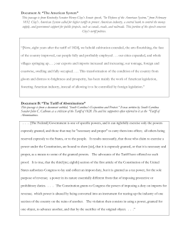 Document A: &ldquo;The American System&rdquo; This passage is from Kentucky