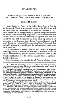 Posnerian Jurisprudence and Economic Analysis of Law